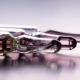Close up of glass ampoules