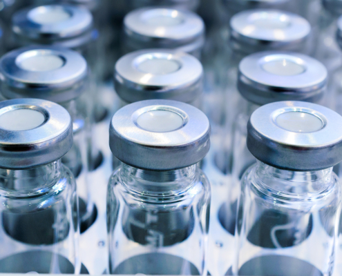 Glass vials for liquid samples